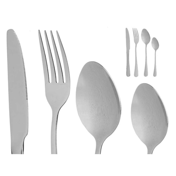 Kinvara Set 16 Pzs Cubiertos de Acero Inoxidable 410 SS Plata, 17.2x24x5 cm (6 Unidades) 1 Kinvara Set 16 Pzs Cubiertos de Acero Inoxidable 410 SS Plata, 17.2x24x5 cm (6 Unidades) 1