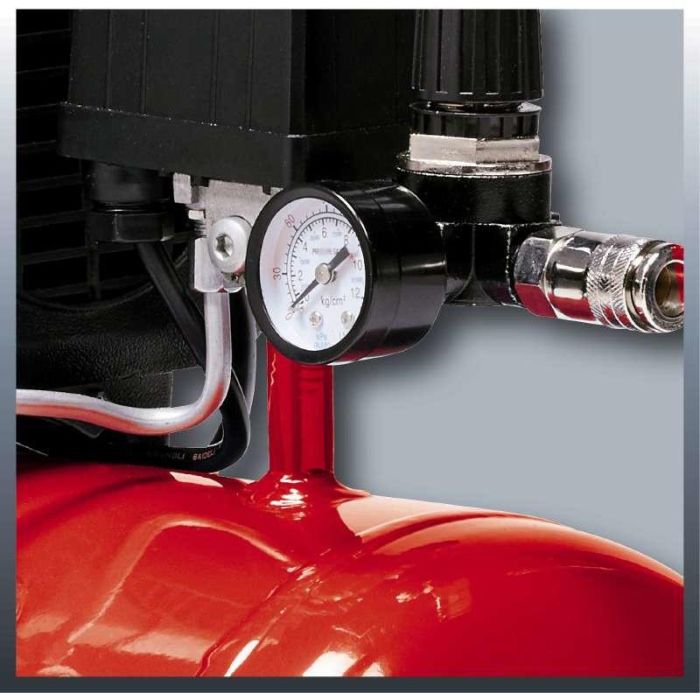 Einhell TC-AC 190/24/8 - Compresor de Aire 165 l/min, 8 bar, 1500 W, Color Negro/Rojo 5