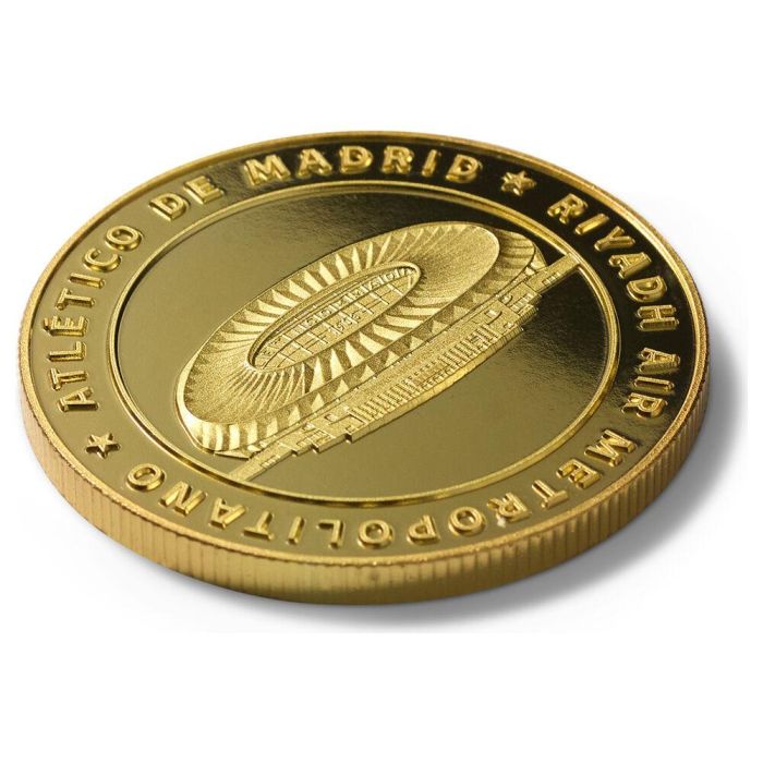 Atletico de Madrid Moneda Estadio Metropolitano Coleccionismo Zinc 4cm Capsula Acrilica Blister Expositivo