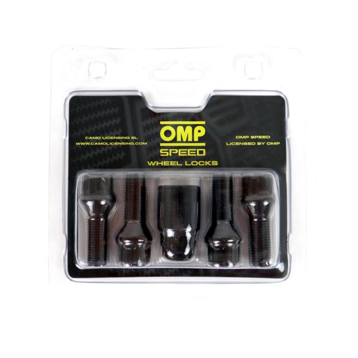 Omp Speed Juego De 4 Tornillos Antirrobo Llantas M12x1.5 Conico Largo 28-55 mm Llave 17-19 Color Negro Din 10.9 OMPS09821201 4