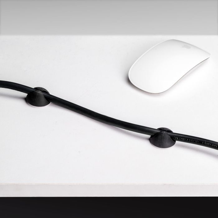 Emuca Lote de 2 bandejas organizadoras de cables para debajo de la mesa, Largo 430 mm, Acero, Pintado negro 2 Emuca Lote de 2 bandejas organizadoras de cables para debajo de la mesa, Largo 430 mm, Acero, Pintado negro 2