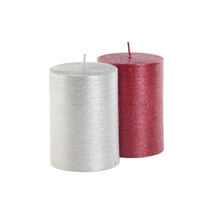 DKD Home Decor Vela de Navidad Tradicional Roja y Plateada, de Cera, 50h de Duración, 7x7x9.5 cm, Pack de 12 Unidades 1 DKD Home Decor Vela de Navidad Tradicional Roja y Plateada, de Cera, 50h de Duración, 7x7x9.5 cm, Pack de 12 Unidades 1