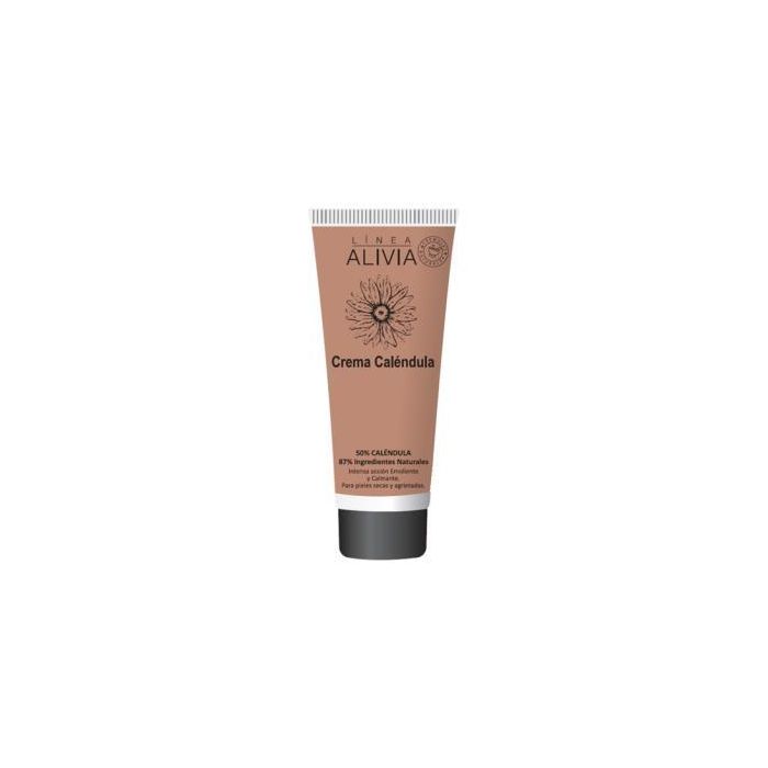 LINEA ALIVIA Crema de Caléndula 100ml para Pieles Secas, Agrietadas y Delicadas - Emoliente y Calmante con 87% Ingredientes Naturales