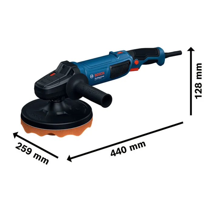 Bosch Professional Pulidora orbital GPO 11-180 S, 1100 W, 180 mm con disco, esponja y mango auxiliar.