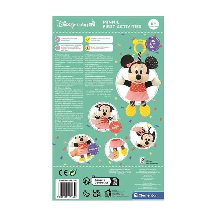 Clementoni Sonajero Minnie Peluche Texturas con Mordedor 18x28x11 cm 8