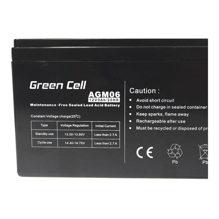 Green Cell AGM06 Batería 12V 9Ah Sealed Lead Acid (VRLA) Negro