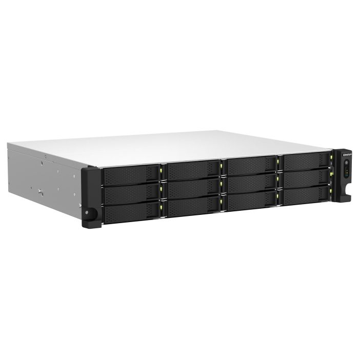 QNAP TS-1264U-RP 2U 12-Bay Rackmount NAS Intel Celeron N5095 Quad-Core 8GB DDR4 12x3.5/2.5 SATA 2x300W PSU
