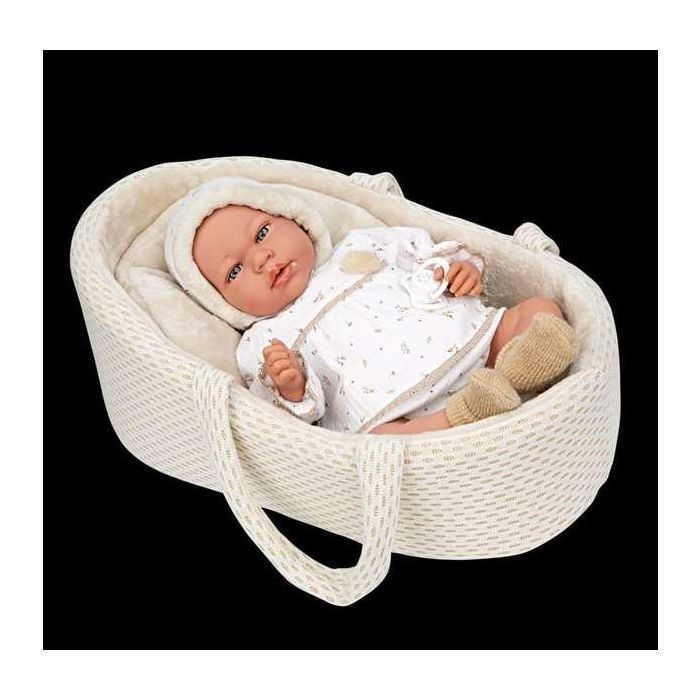 Muñeca elegance 40 cm andie beige c/capazo c/mecanismo lloro try me 6