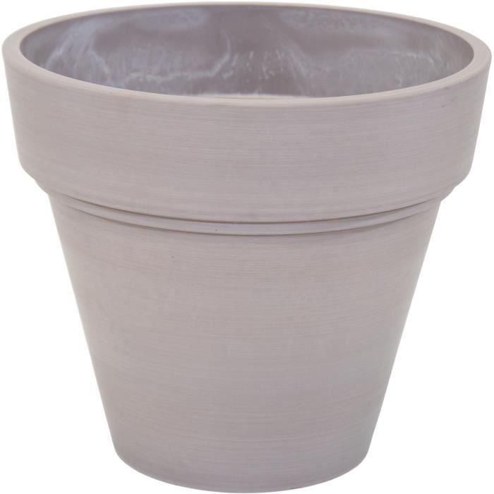 Maceta - MEGA COLLECTIONS - Jardinera Ecostone - Ø 41 cm - H 35 cm - Taupe Maceta - MEGA COLLECTIONS - Jardinera Ecostone - Ø 41 cm - H 35 cm - Taupe