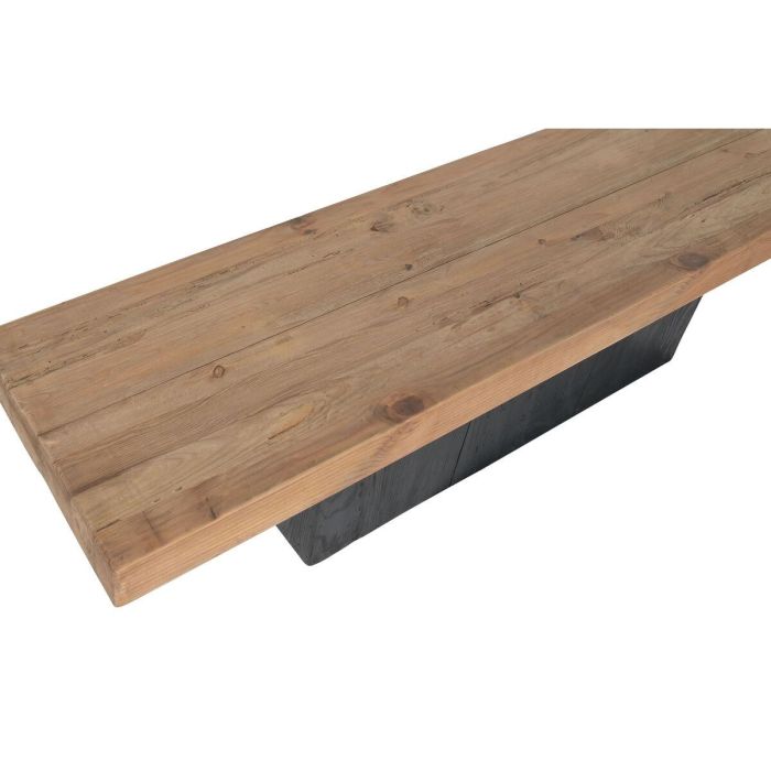 DKD Home Decor Mueble TV Alpino Madera Reciclada Pino Natural Negro 180x48x40 cm Hecho a Mano 4