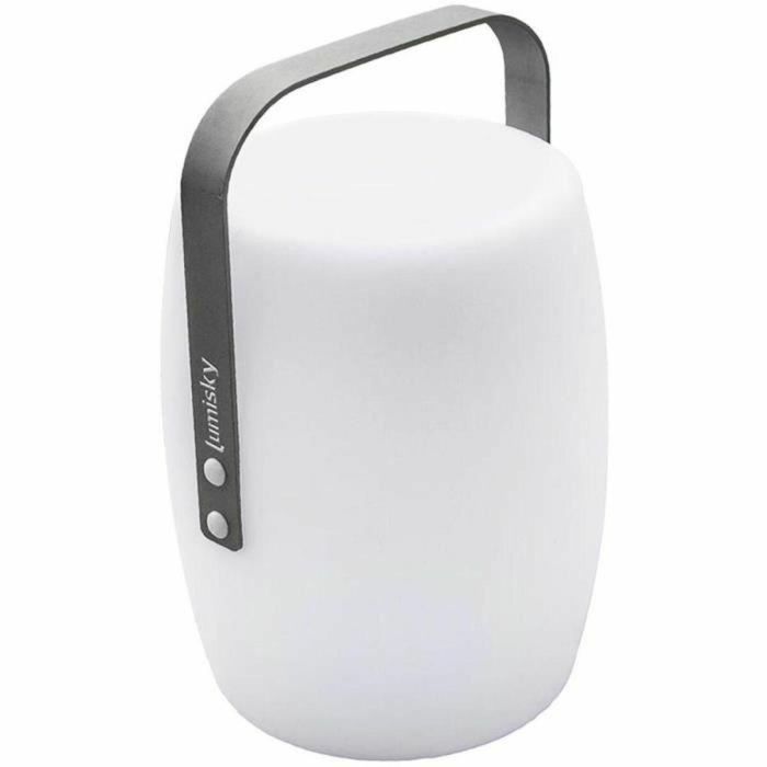 Lumisky LUM3760093543101 Linterna Inalámbrica Lucy Rock LED Blanco Cálido y Regulable, Mango Aluminio, 31 cm Altura
