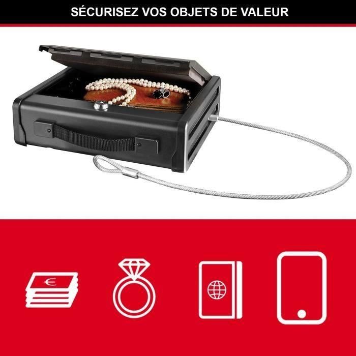 Master Lock Caja Fuerte Compacta de Seguridad con Cable de Fijación de Acero, Bloqueo Llave, Formato S, Negra, 2 Llaves 2 Master Lock Caja Fuerte Compacta de Seguridad con Cable de Fijación de Acero, Bloqueo Llave, Formato S, Negra, 2 Llaves 2
