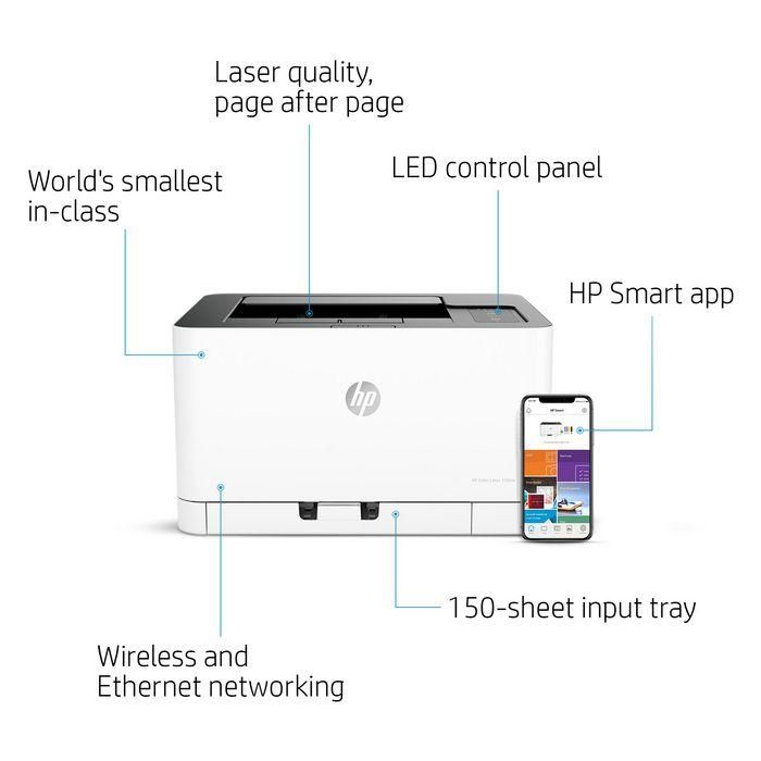 HP Color Laser 150nw Impresora Multifunción Láser Color Wi-Fi. Compacta, Imprime y Escanea desde Móvil con Alta Calidad. 4