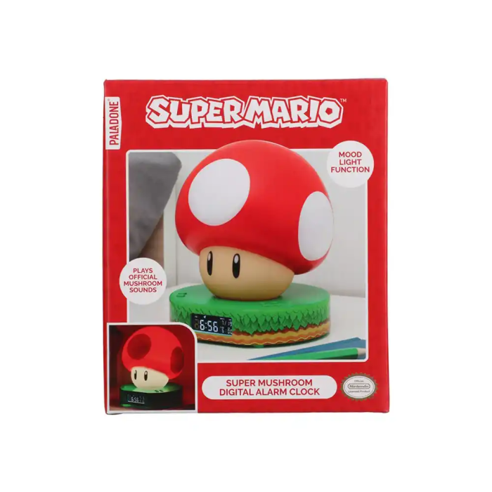 Wondee Despertador Super Mario Mushroom con Luz de Noche Digital 4