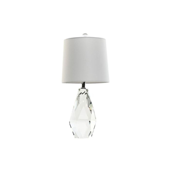 DKD Home Decor Lámpara de Sobremesa Moderna Transparente y Blanca de Cristal y Lino con Base de Hierro - 50 cm Alto, Casquillo E27 DKD Home Decor Lámpara de Sobremesa Moderna Transparente y Blanca de Cristal y Lino con Base de Hierro - 50 cm Alto, Casquillo E27