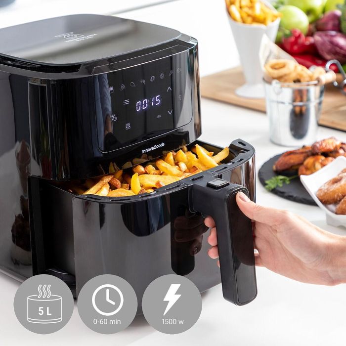 Freidora de Aire con Báscula InnovaGoods Fryinn Balance 5000 Negro 1500 W 5 L Acero Inoxidable 15 Freidora de Aire con Báscula InnovaGoods Fryinn Balance 5000 Negro 1500 W 5 L Acero Inoxidable 15