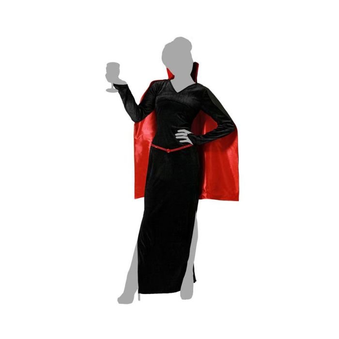 Disfraz Vampiresa Con Capa Negro Mujer Adulto XS-S 4 Disfraz Vampiresa Con Capa Negro Mujer Adulto XS-S 4