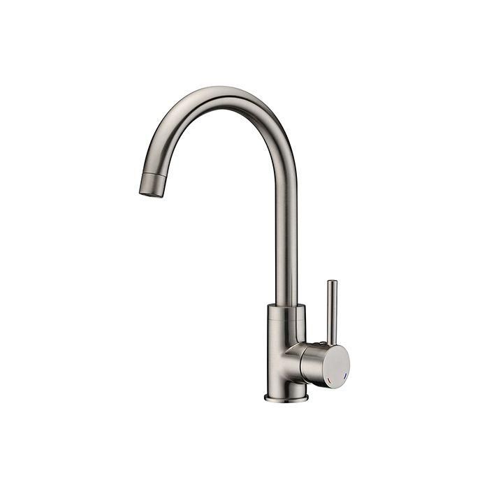ROUSSEAU Grifo de cocina mezclador Køben - Sin ducha de mano - Acero inoxidable gris ROUSSEAU Grifo de cocina mezclador Køben - Sin ducha de mano - Acero inoxidable gris