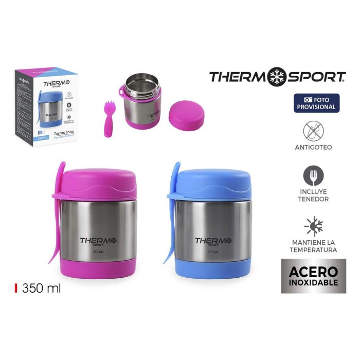 Termo para Comida Thermosport 350 ml con Tenedor (12 Unidades) Termo para Comida Thermosport 350 ml con Tenedor (12 Unidades)