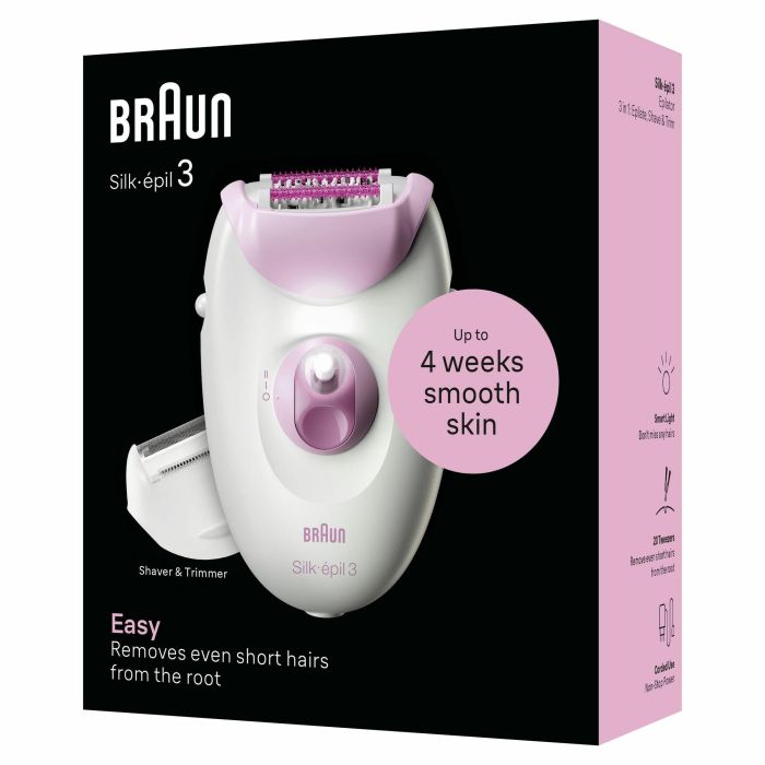 Braun SE3-031 Depiladora Silk-épil Series 3 con tecnología MicroGrip, Smartlight y 20 pinzas. Incluye 3 accesorios y uso con cable. 2 Braun SE3-031 Depiladora Silk-épil Series 3 con tecnología MicroGrip, Smartlight y 20 pinzas. Incluye 3 accesorios y uso con cable. 2