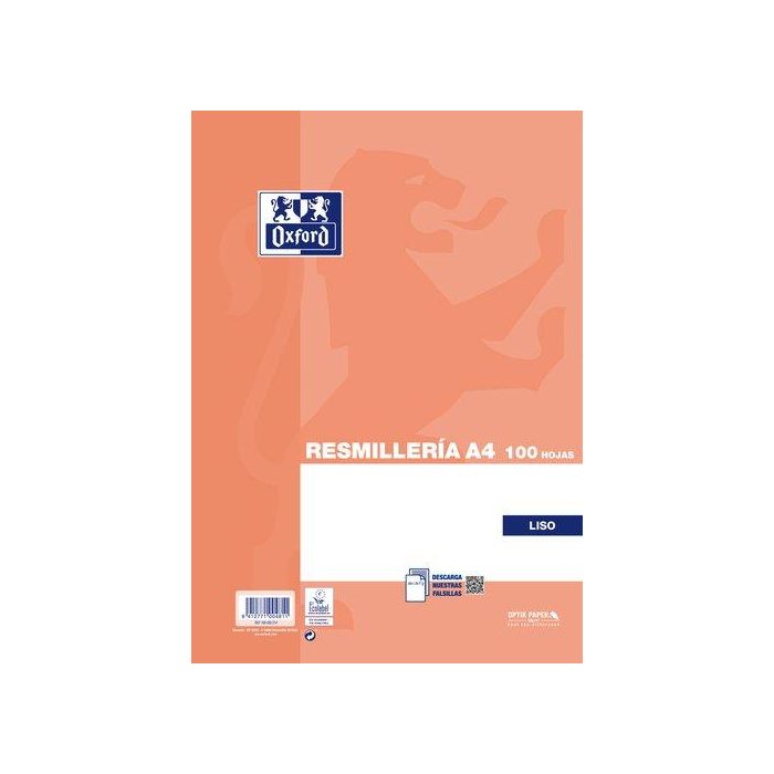 Papel Oxford School A4 100H 90Gr Liso Naranja 24 unidades