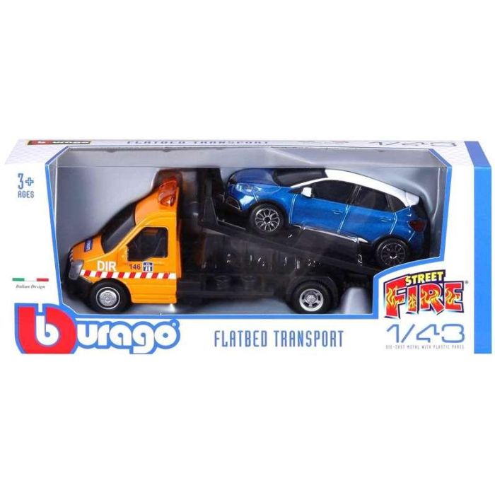 Color Baby Camion Remolque con Coche Metal escala 1:43 Street Fire Die Cast Plastic para +3 años Surtidos 5