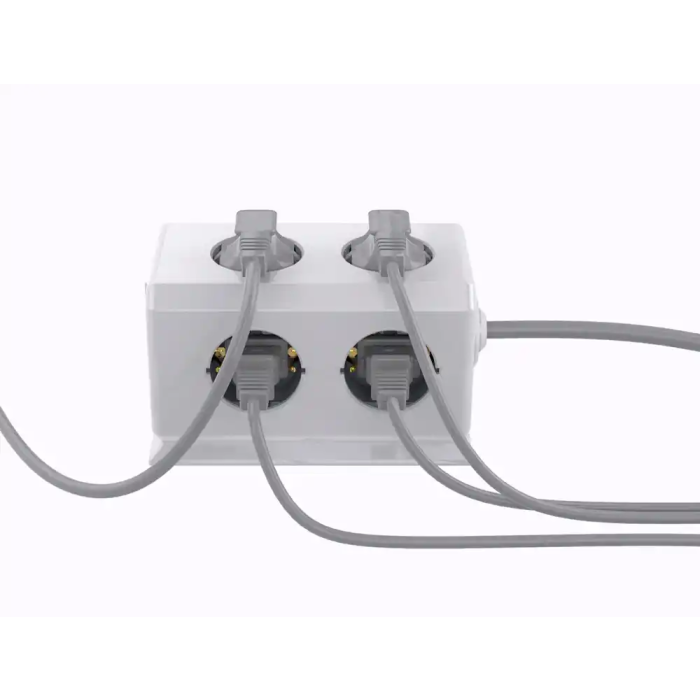 Q-connect Regleta Múltiple 10 en 1 con 6 Tomas, 3 USB y 1 USB-C, Cable 1.4m, 140x76x87mm 4