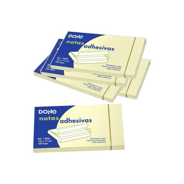 Notas Adhesivas Dohe 100H 75 X 125 Mm. Amarillo 12 unidades