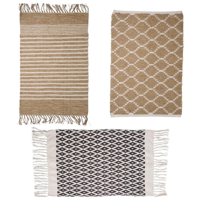 Day Alfombra Day 40x60 cm Algodón Yute Estampado Rayas Cuadros 2