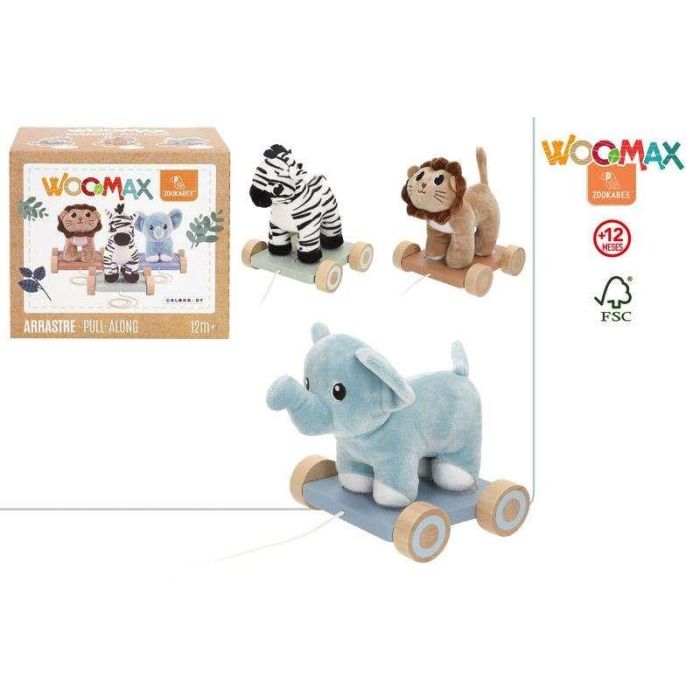 Peluche animales arrastre de madera woomax. - modelos surtidos 1 Peluche animales arrastre de madera woomax. - modelos surtidos 1