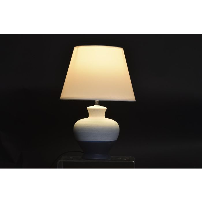 DKD Home Decor Lámpara de Sobremesa Scandi Bicolor Cerámica Poliéster, E14 25W, 25x25x38 cm, Juego de 2 1 DKD Home Decor Lámpara de Sobremesa Scandi Bicolor Cerámica Poliéster, E14 25W, 25x25x38 cm, Juego de 2 1