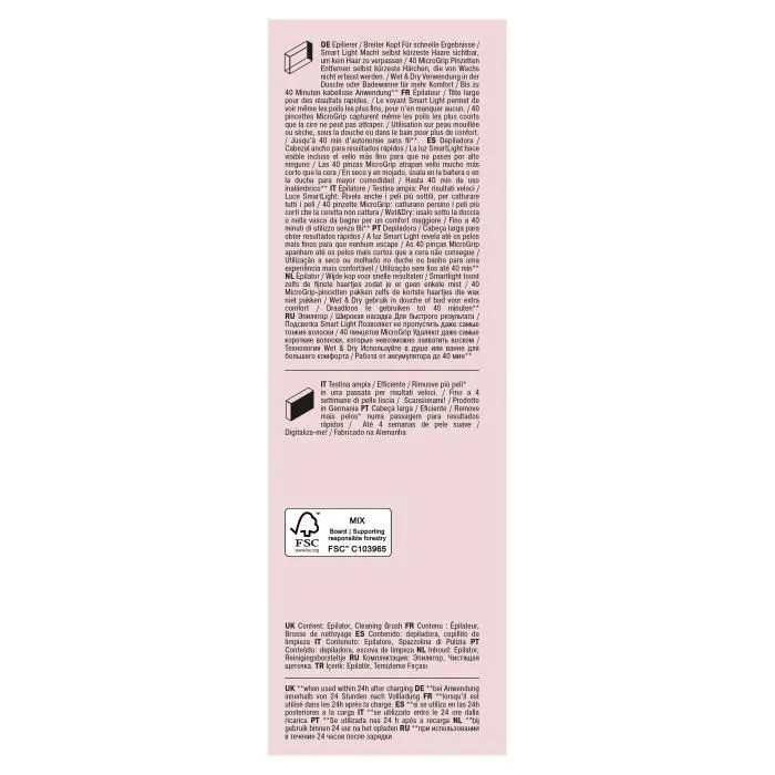 Braun Depiladora Eléctrica SE 7-000 Inalámbrica 2 Velocidades 40 min Blanco / Rosa 2 Braun Depiladora Eléctrica SE 7-000 Inalámbrica 2 Velocidades 40 min Blanco / Rosa 2