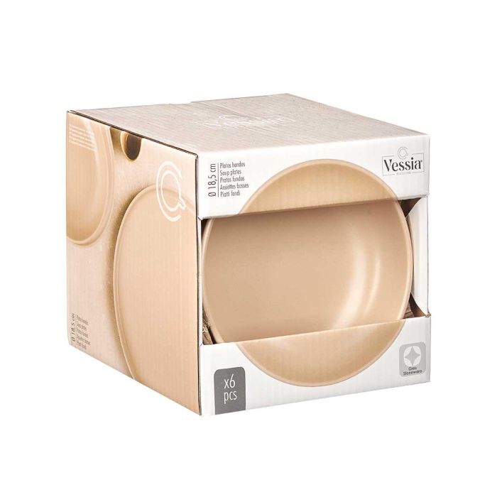 Plato Hondo Gres Beige 18Cm Vessia (36 Unidades) 2 Plato Hondo Gres Beige 18Cm Vessia (36 Unidades) 2
