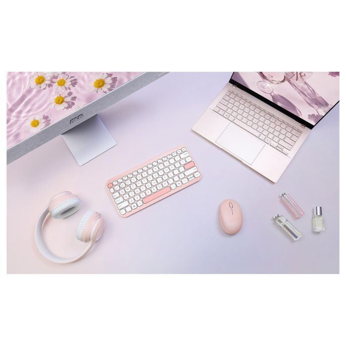 ASUS Ratón Inalámbrico MD101 Óptico RF Wireless + Bluetooth 2400 DPI Rosa 10