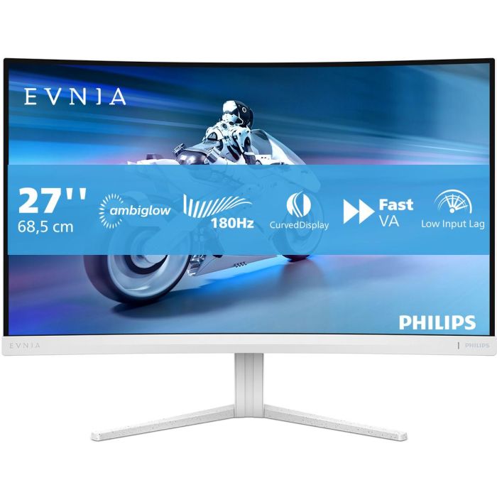 Philips 27M2C5201L Monitor Curvo 27 Pulgadas QHD 165Hz 1ms VA 2560x1440 16:9 Blanco Conexiones HDMI DP 0 Philips 27M2C5201L Monitor Curvo 27 Pulgadas QHD 165Hz 1ms VA 2560x1440 16:9 Blanco Conexiones HDMI DP 0