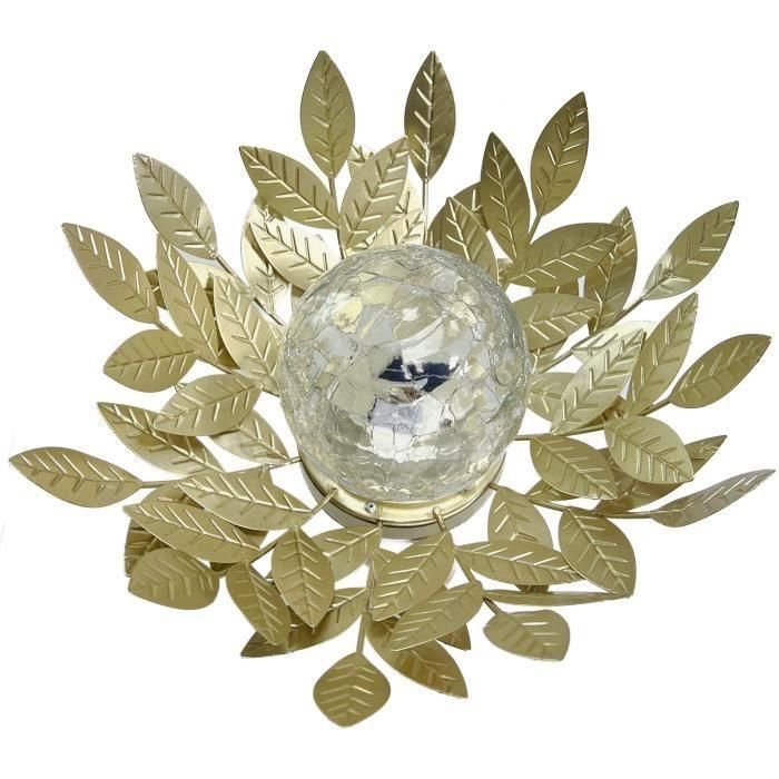 Nenúfar solar GALIX G4495 - Metal, Oro y vidrio agrietado - 7 lúmenes - 26 cm Nenúfar solar GALIX G4495 - Metal, Oro y vidrio agrietado - 7 lúmenes - 26 cm