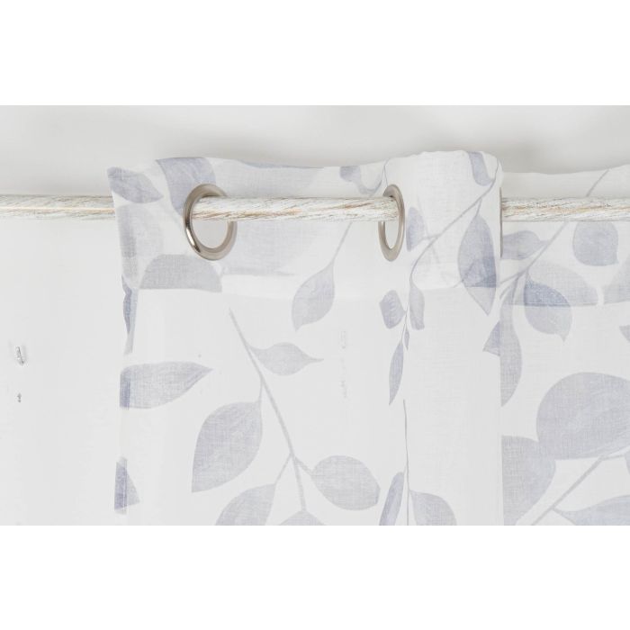 DKD Home Decor Cortina Visillo Oriental de Hojas Poliester Azul Blanco 270 x 140 cm - Pack 2 Unidades 2 DKD Home Decor Cortina Visillo Oriental de Hojas Poliester Azul Blanco 270 x 140 cm - Pack 2 Unidades 2
