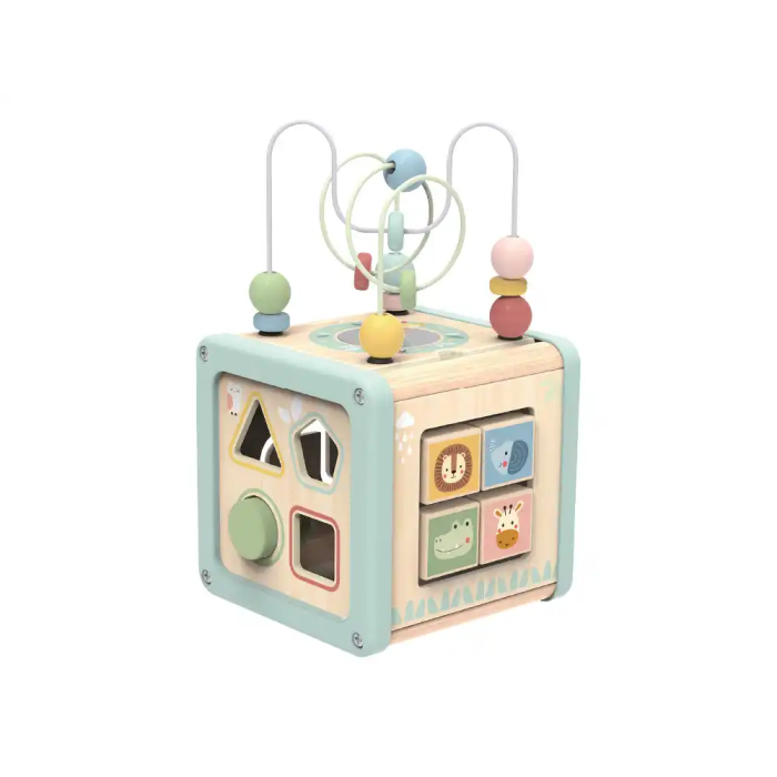 Imaginovo Juego Infantil Cubo de Actividades de Madera +18 Meses 15,5x15,5x28cm 2