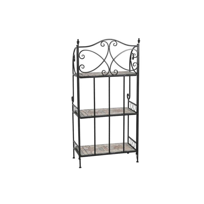 Estantería Home ESPRIT Negro Multicolor Cerámica Forja 3 Estantes 54 x 29 x 121 cm 58 x 31,5 x 117 cm 5
