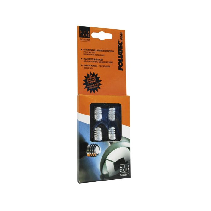 Foliatec Aircaps Tapones Válvula Alu Chrome con Anillos Goma Negra 4 Piezas FO32791 3
