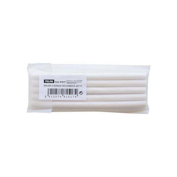 Recambio Goma Milan Jet Eraser Blister De 5 Unidades
