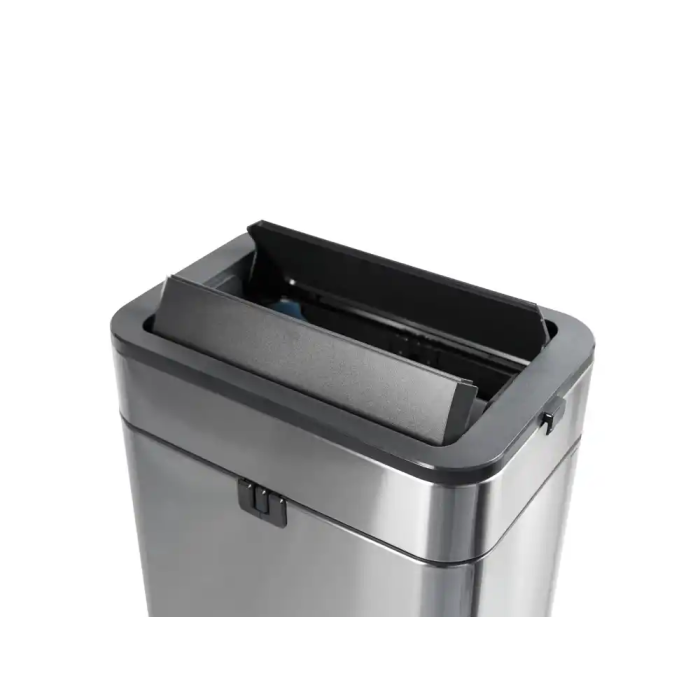 Maul Papelera PRME Acero Inoxidable 30 Litros Diseño Cuadrado Tapa Abierta Oficina Hogar 2