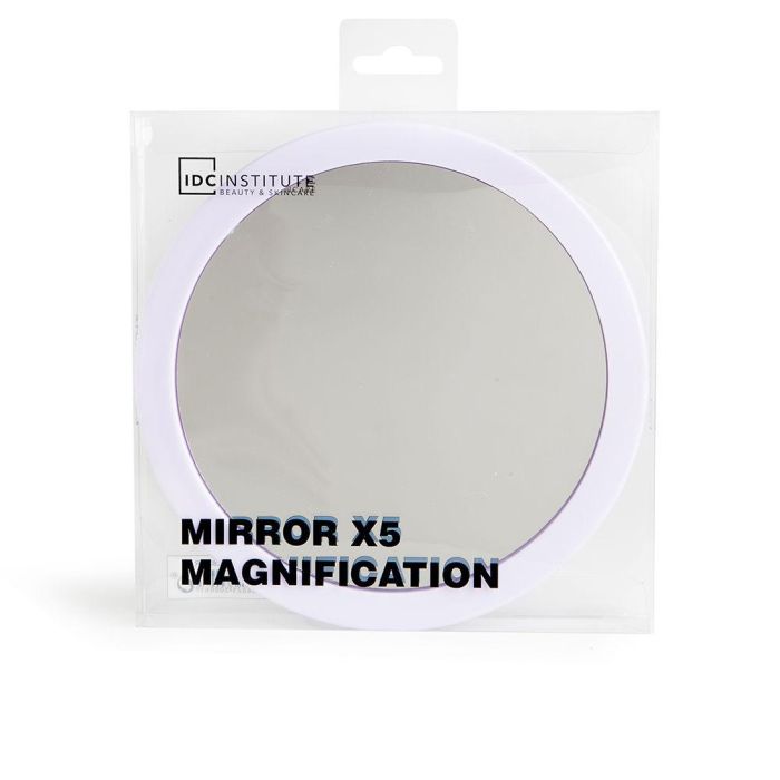IDC INSTITUTE Espejo con aumento x5 lila para maquillaje detallado y cuidado personal, 1 unidad