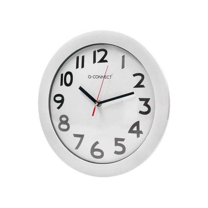 Reloj Q-Connect De Pared Plastico Oficina Redondo 30 cm Marco Blanco 2 Reloj Q-Connect De Pared Plastico Oficina Redondo 30 cm Marco Blanco 2
