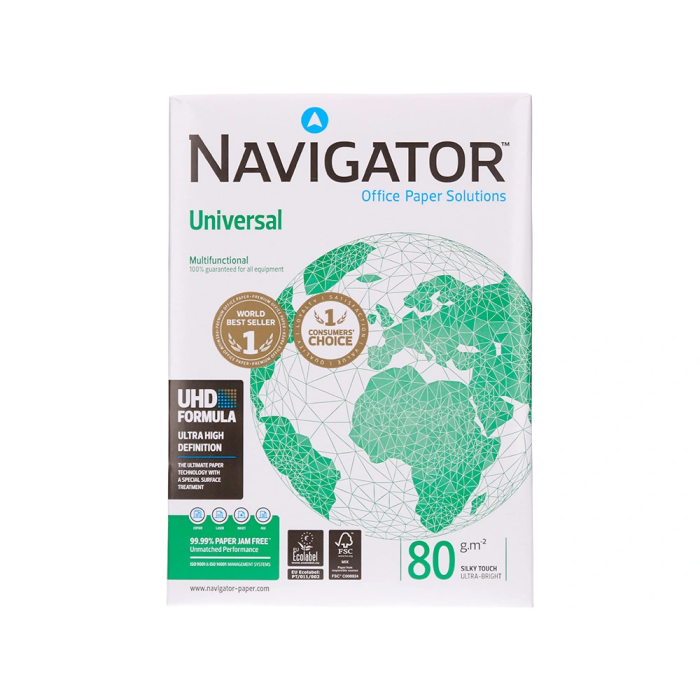 Navigator Papel Din A4 80 Gramos Paquete 500 Hojas | 100% Libre de Atascos, Calidad UHD, Blanco, Certificado Ecolabel y FSC 2 Navigator Papel Din A4 80 Gramos Paquete 500 Hojas | 100% Libre de Atascos, Calidad UHD, Blanco, Certificado Ecolabel y FSC 2