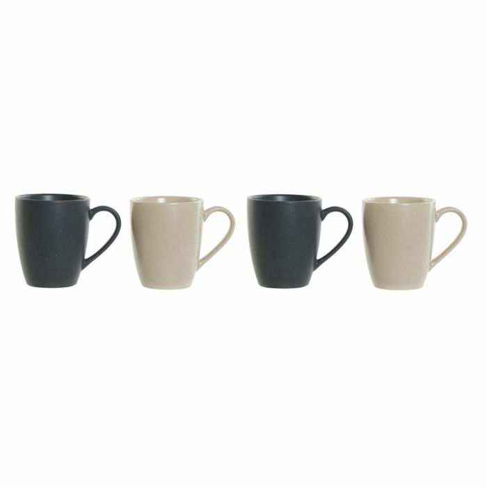 Mug Scandi DKD Home Decor Beige Gris Oscuro 13 x 31 x 19 cm Set de 4