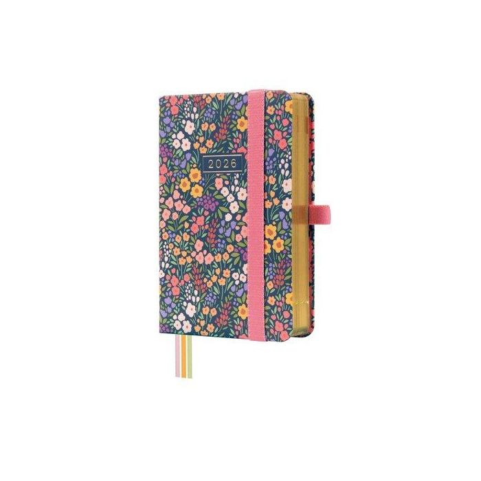Agenda Anual (2026) Finocam Minimal Design Cosida Tapa Extra Con Goma M2 82X127 D/P Flora