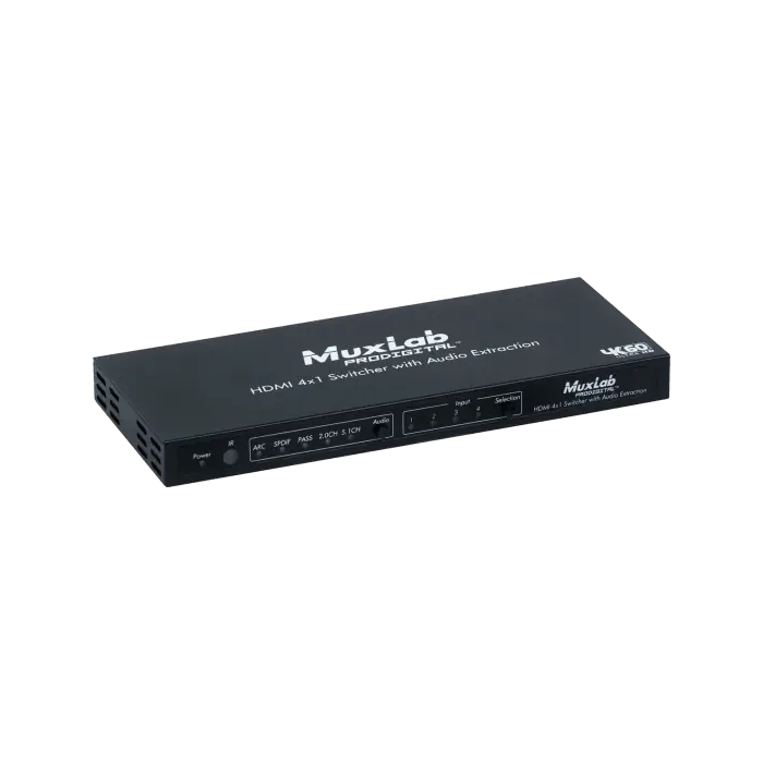 MUXLAB Selector HDMI 4X1 4K/60 Con Extracción de Audio 0 MUXLAB Selector HDMI 4X1 4K/60 Con Extracción de Audio 0