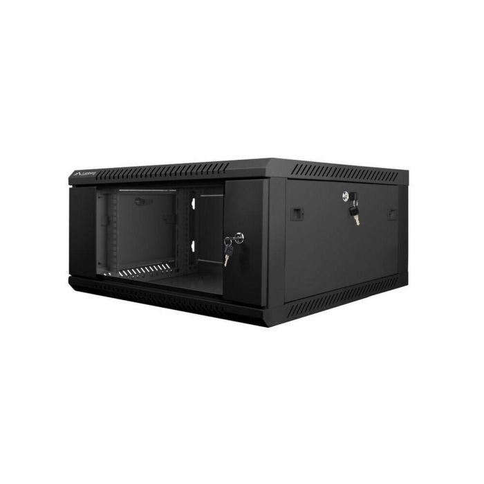 Lanberg Armario Mural Rack 19 Pulgadas 4U, Negro, Acero, Vidrio Templado, 60 kg Capacidad Máxima Lanberg Armario Mural Rack 19 Pulgadas 4U, Negro, Acero, Vidrio Templado, 60 kg Capacidad Máxima