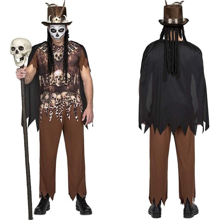 Disfraz voodoo cannibal talla m-l (camiseta, pantalones y capa)